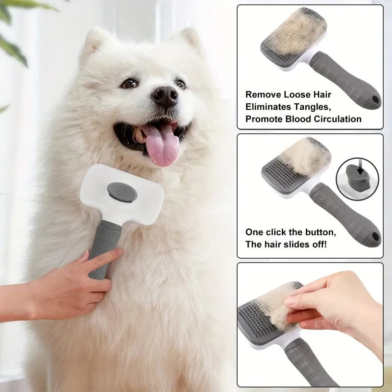 PawSleek Self-Cleaning Deshedding Brush